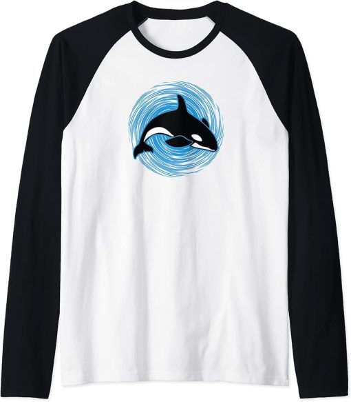 Orcas Killer Whale - For Men and Women Raglan Baseball Tee