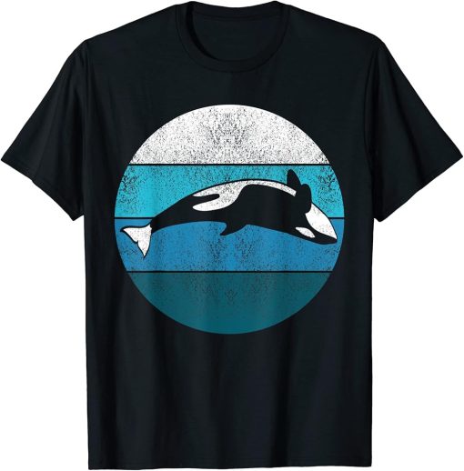 Sword Whale Killer Whale Retro Gift Sea Creatures Orca Whale T-Shirt